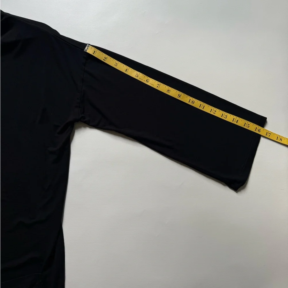 Eileen Fisher Women's Stretch Jersey Patch Pocket Black Tunic Size:M - Picture 10 of 11